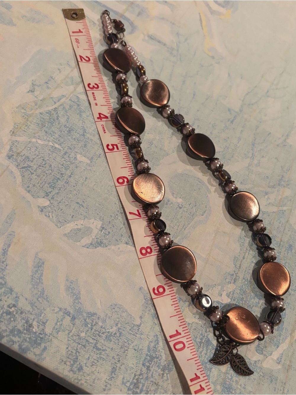 Lot of 7 unique necklaces, beaded, shells, pearl beads,bronze look $23.00. - Picture 5 of 16